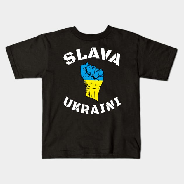 SLAVA UKRAINI! Glory to Ukraine! Freedom for Ukraine! Kids T-Shirt by Vladimir Zevenckih